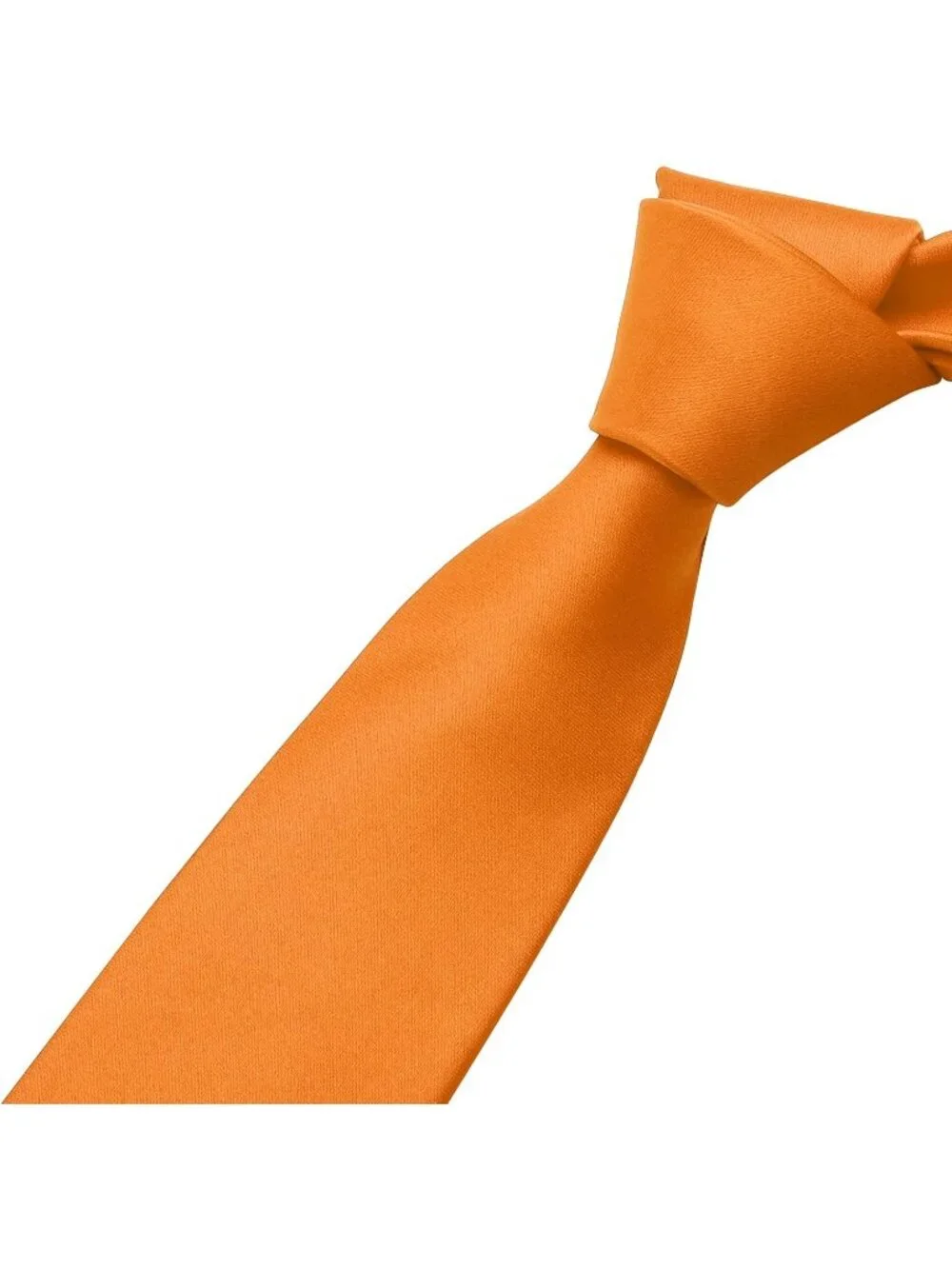 Men's Orange Solid Microfiber Plain Formal Silk Necktie For Business Dress Tie